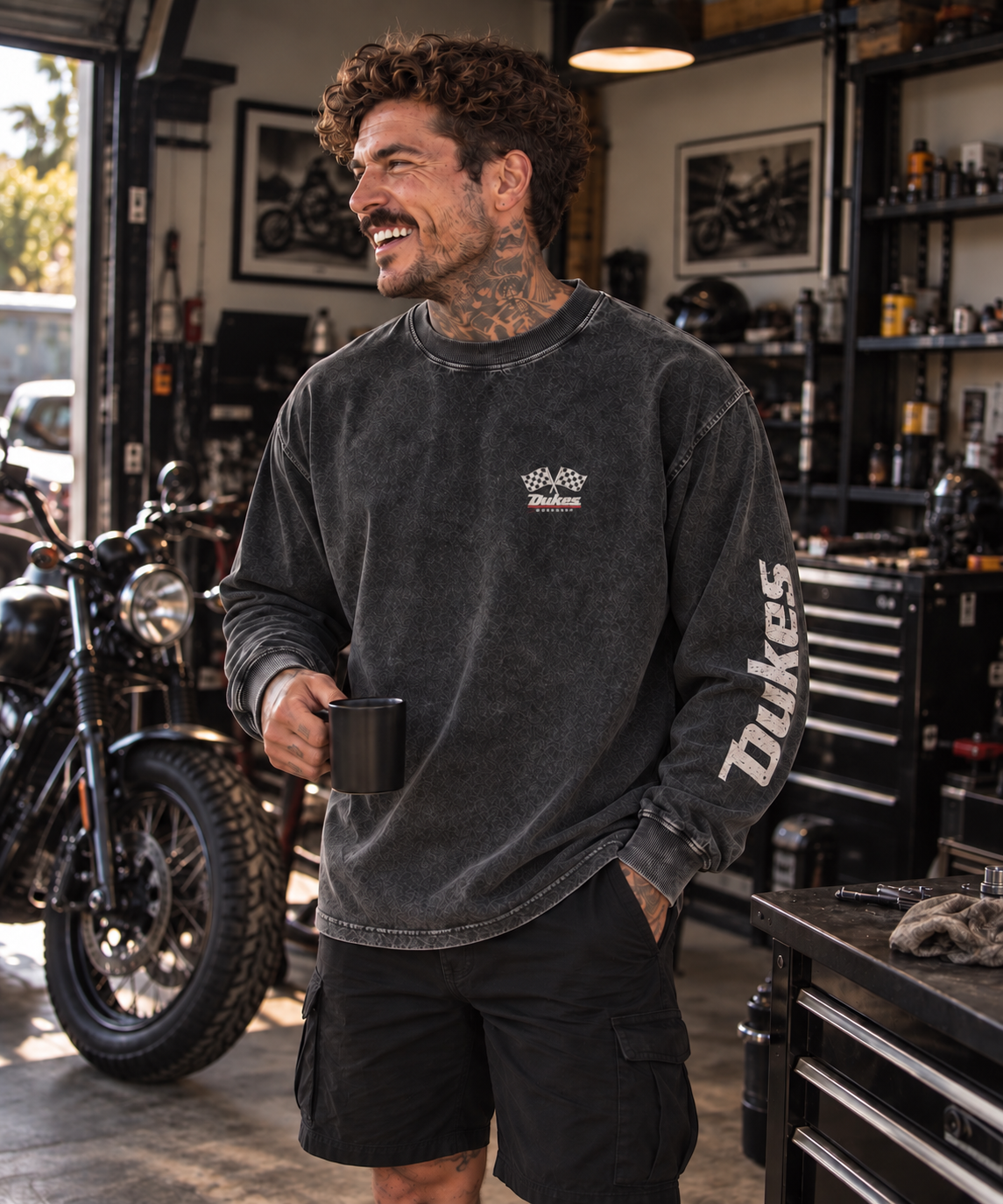 Dukes Dead Heat Acid Wash Oversize Long Sleeve Tee