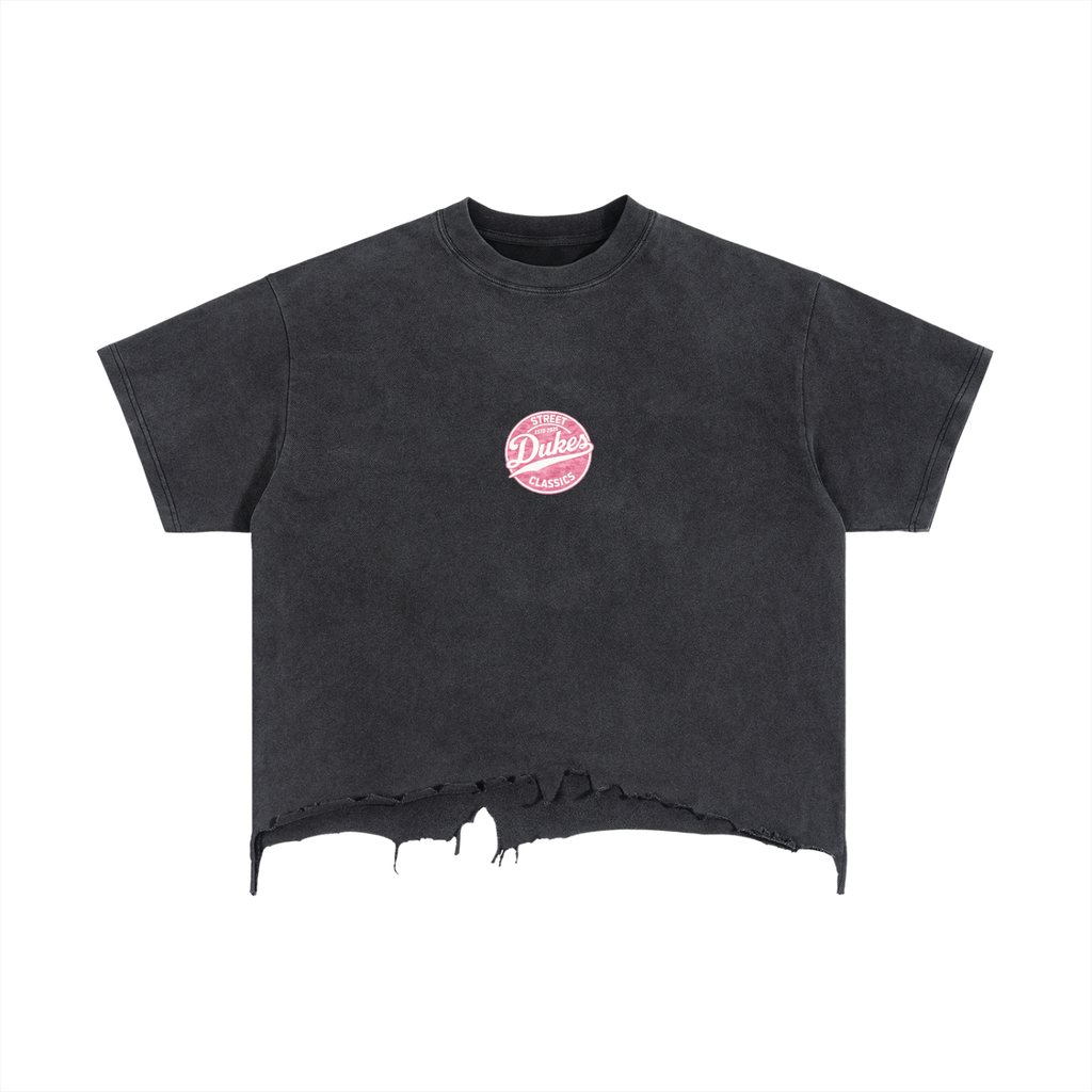 Vintage Wash Boxy Distressed Hem T-Shirt