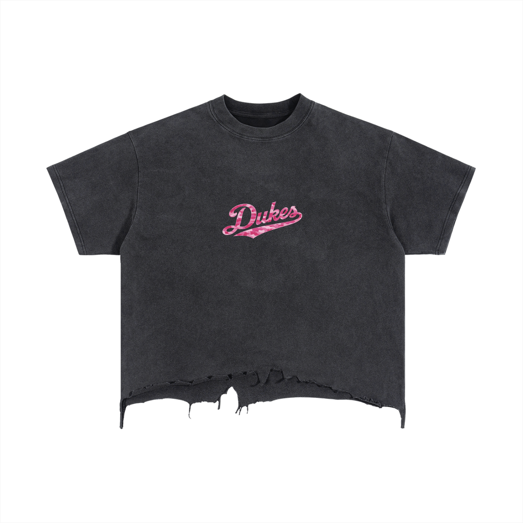 Vintage Wash Boxy Distressed Hem T-Shirt