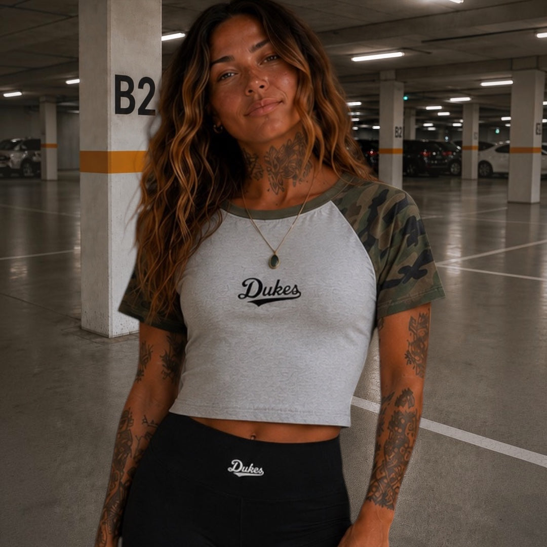 Dukes Womens Camo Crop Tee
