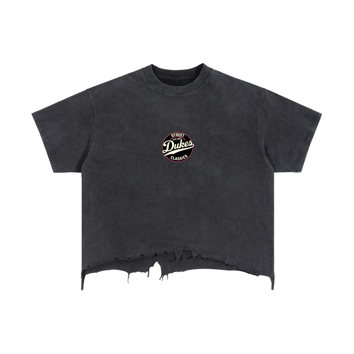 Vintage Wash Boxy Distressed Hem T-Shirt